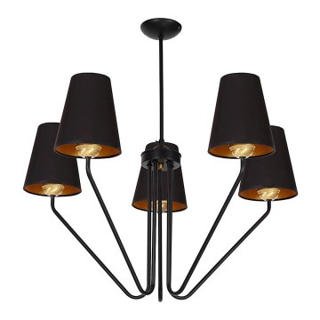 Candelabro pendente VICTORIA 5xE27/60W/230V preto antigo