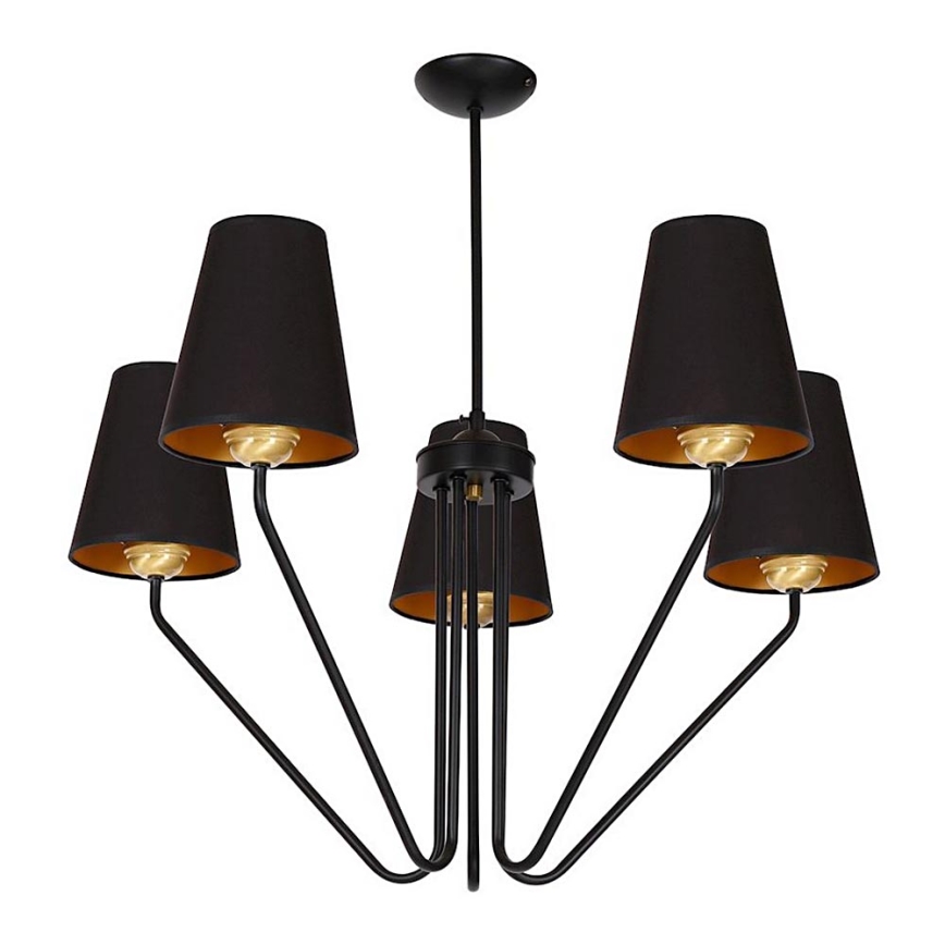 Candelabro pendente VICTORIA 5xE27/60W/230V preto antigo