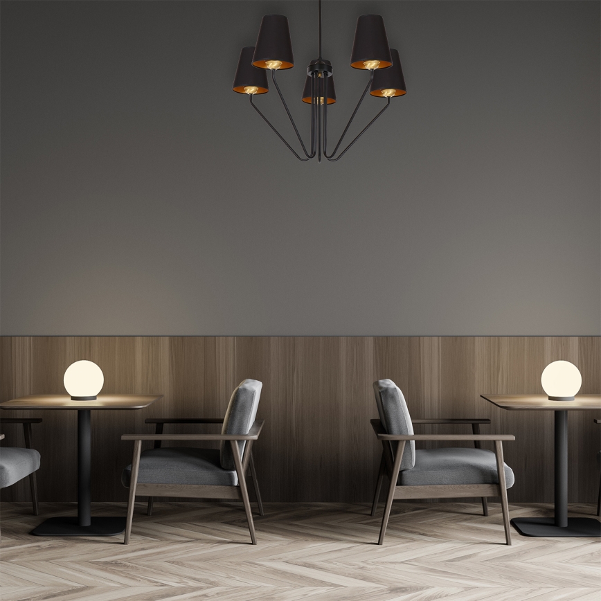 Candelabro pendente VICTORIA 5xE27/60W/230V preto antigo