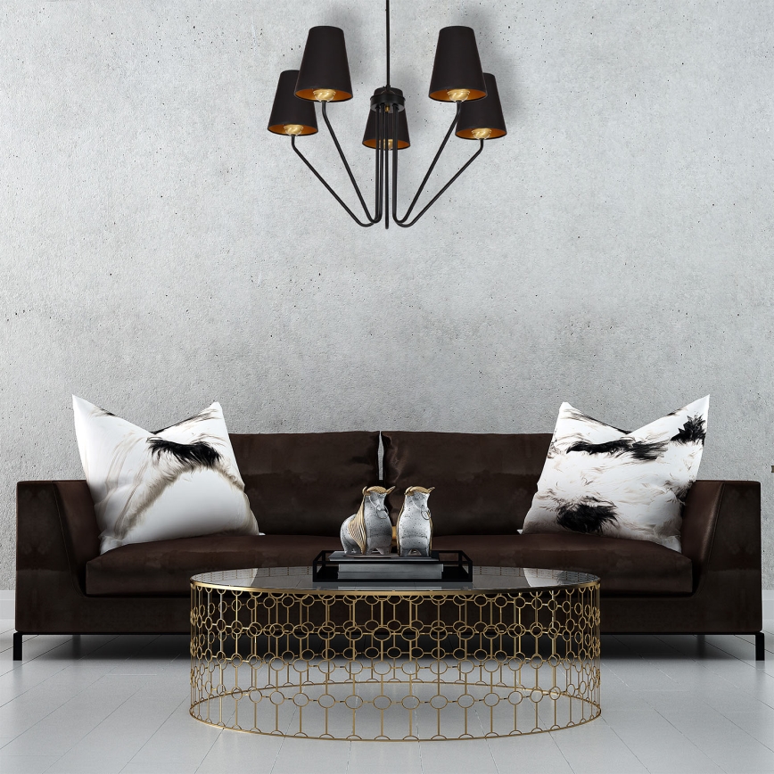 Candelabro pendente VICTORIA 5xE27/60W/230V preto antigo