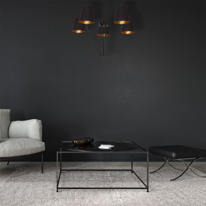 Candelabro pendente VICTORIA 5xE27/60W/230V preto antigo