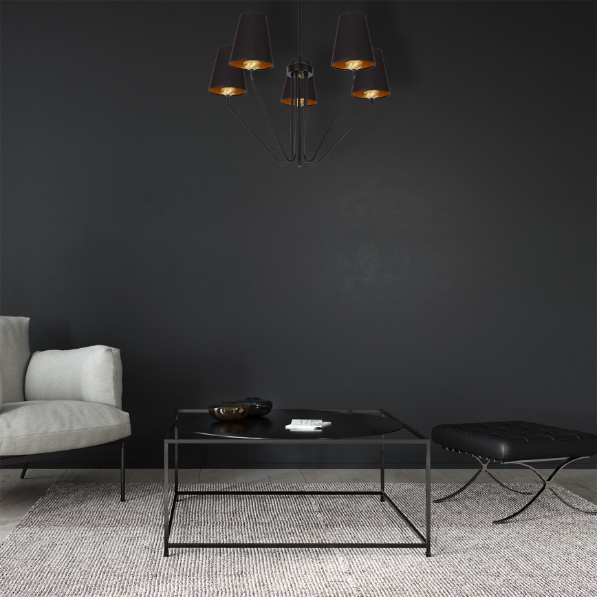 Candelabro pendente VICTORIA 5xE27/60W/230V preto antigo