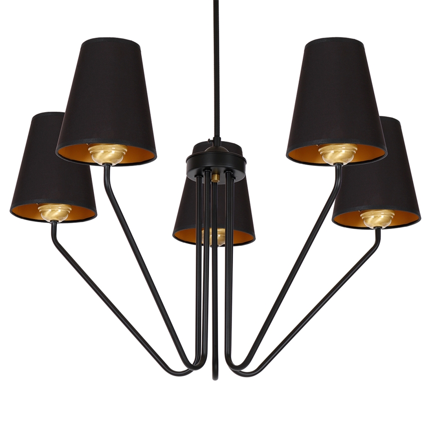 Candelabro pendente VICTORIA 5xE27/60W/230V preto antigo
