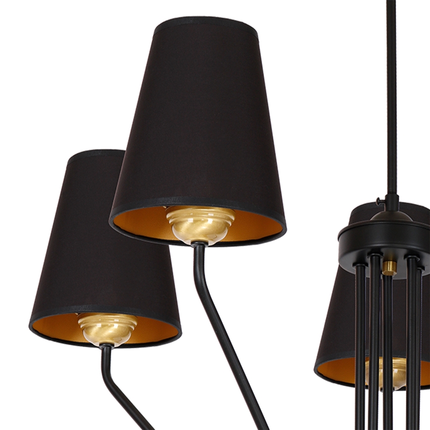 Candelabro pendente VICTORIA 5xE27/60W/230V preto antigo