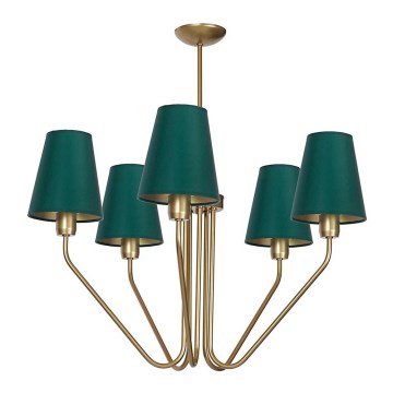 Candelabro pendente VICTORIA 5xE27/60W/230V verde