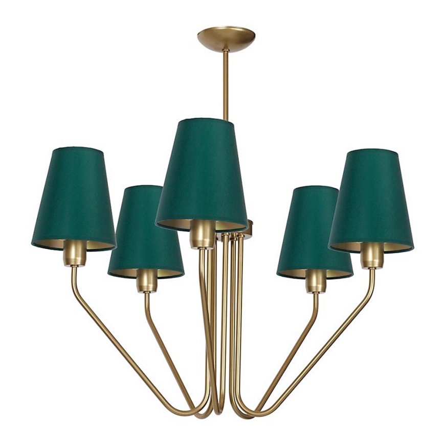 Candelabro pendente VICTORIA 5xE27/60W/230V verde