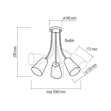Candelabro pendente WIRE COLOUR 3xE27/60W/230V