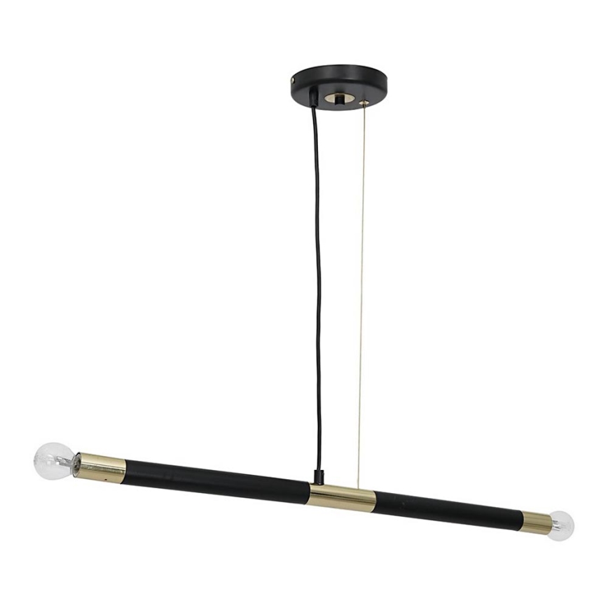 Candelabro pendurado BASTONE 2xE14/40W/230V preto/dourado