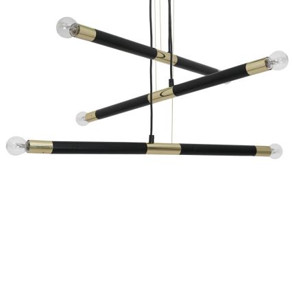 Candelabro pendurado BASTONE 6xE14/40W/230V preto/dourado