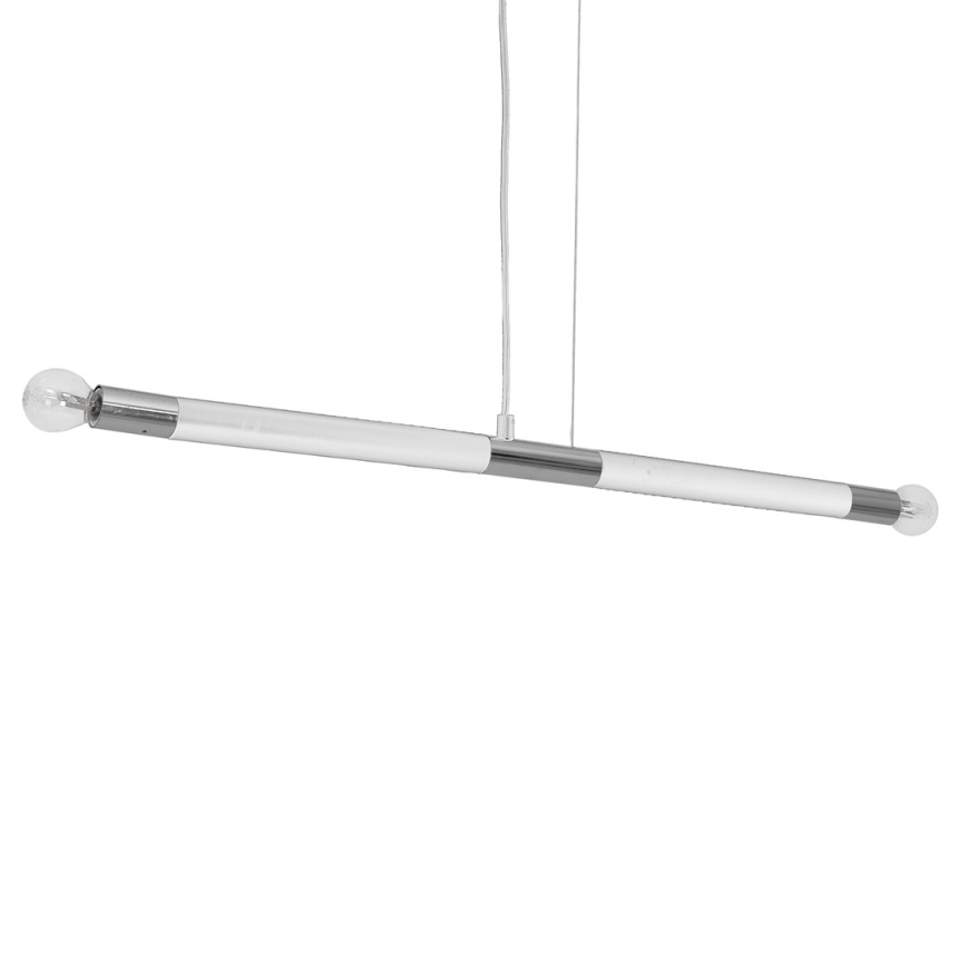 Candelabro pendurado BASTONE WHITE 2xE14/40W/230V branco/cromado brilhante