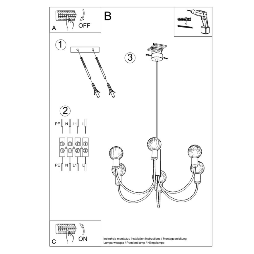 Candelabro PICCOLO 5xE27/60W/230V