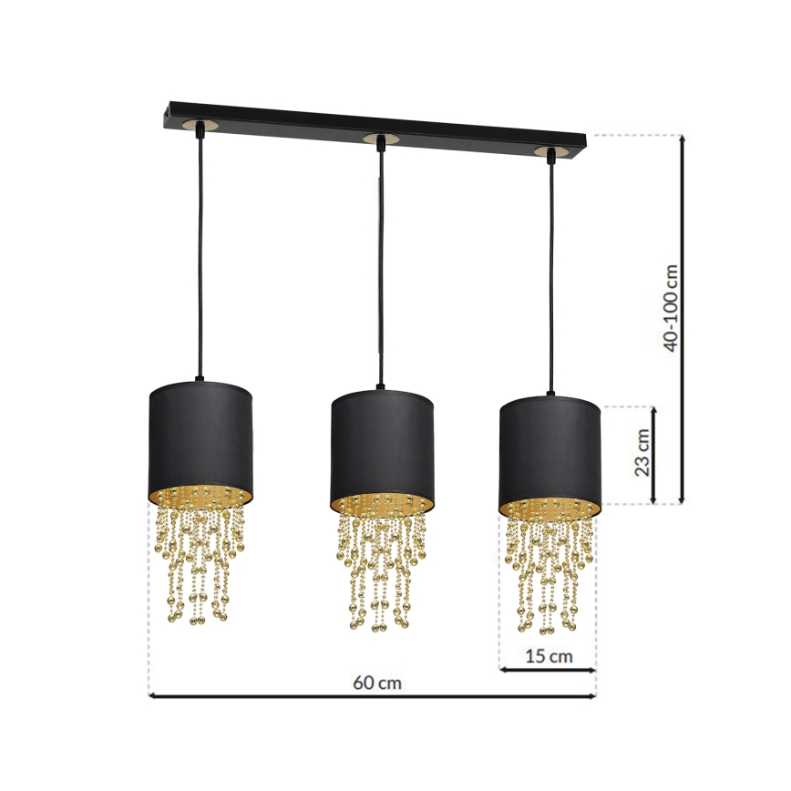 Candelabro sobre um fio ALMÉRIA 3xE27/60W/230V