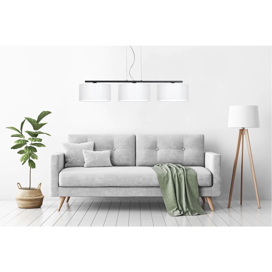 Candelabro sobre um fio ASTRA 3xE27/60W/230V branco