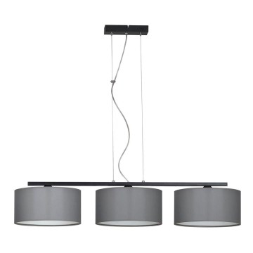 Candelabro sobre um fio ASTRA 3xE27/60W/230V cinzento