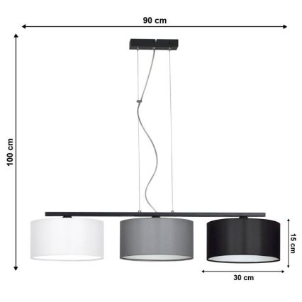Candelabro sobre um fio ASTRA 3xE27/60W/230V