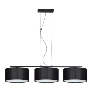 Candelabro sobre um fio ASTRA 3xE27/60W/230V preto