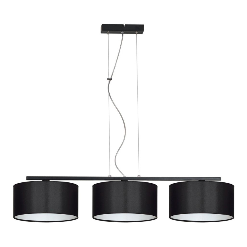 Candelabro sobre um fio ASTRA 3xE27/60W/230V preto
