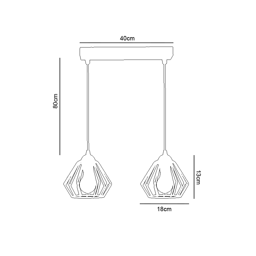 Candelabro sobre um fio CEED 2xE27/60W/230V