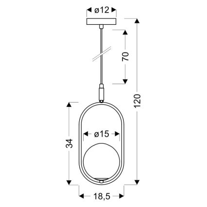 Candelabro sobre um fio CORDEL 1xG9/28W/230V