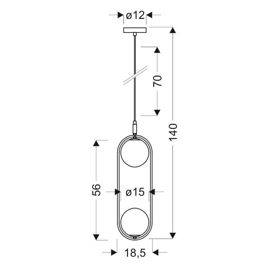 Candelabro sobre um fio CORDEL 2xG9/28W/230V