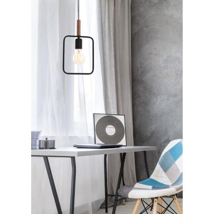 Candelabro sobre um fio FRAME 1xE27/60W/230V preto