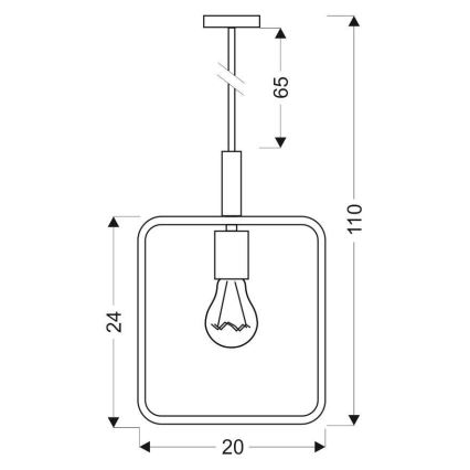 Candelabro sobre um fio FRAME 1xE27/60W/230V preto