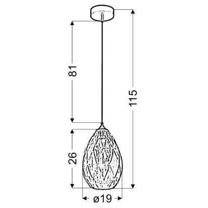Candelabro sobre um fio GRAN 1xE27/60W/230V