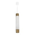 Candelabro sobre um fio Mármore branco/bronze 1xGU10/8W/230V