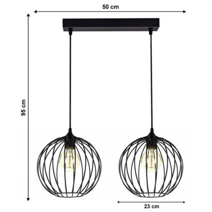 Candelabro sobre um fio MATT 2xE27/60W/230V