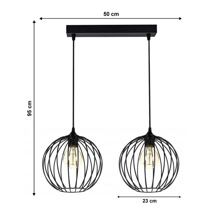 Candelabro sobre um fio MATT 2xE27/60W/230V