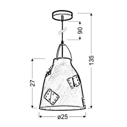Candelabro sobre um fio PATCH 1xE27/60W/230V