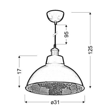 Candelabro sobre um fio SCRIMI 1xE27/60W/230V