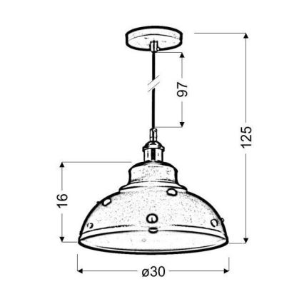 Candelabro sobre um fio SCRIMI 1xE27/60W/230V