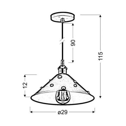 Candelabro sobre um fio SCRIMI 1xE27/60W/230V