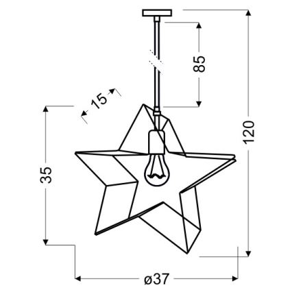 Candelabro sobre um fio STAR 1xE27/60W/230V