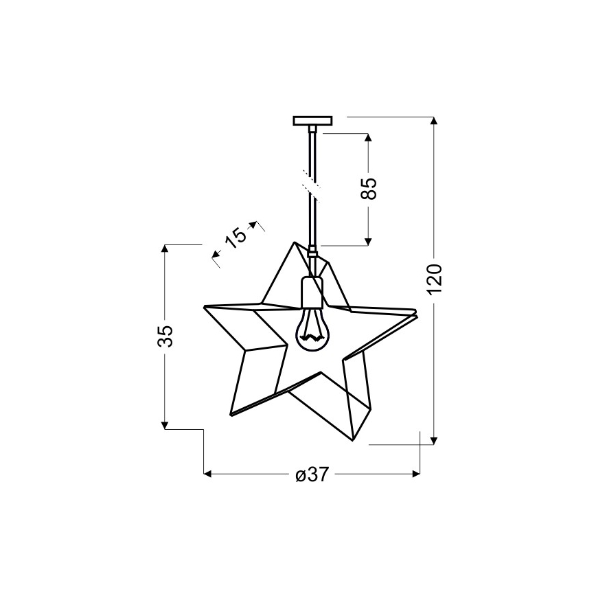 Candelabro sobre um fio STAR 1xE27/60W/230V