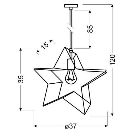 Candelabro sobre um fio STAR 1xE27/60W/230V