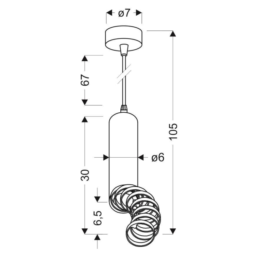 Candelabro sobre um fio TUBA 1xGU10/50W/230V preto