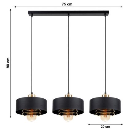 Candelabro sobre um fio VEST 3xE27/60W/230V