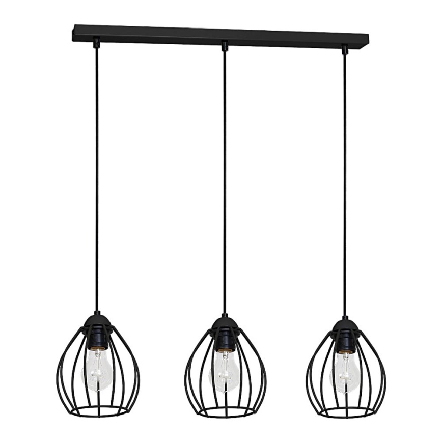 Candelabro STAR 3xE27/60W/230V preto