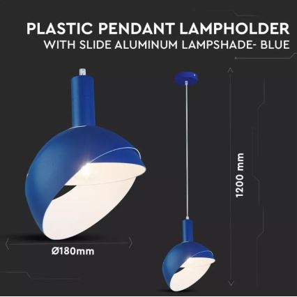 Candelabro suspenso 1xE14/60W/230V azul