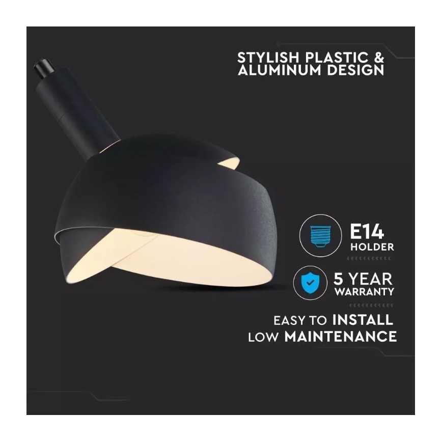 Candelabro suspenso 1xE14/60W/230V preto