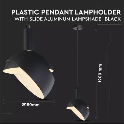 Candelabro suspenso 1xE14/60W/230V preto