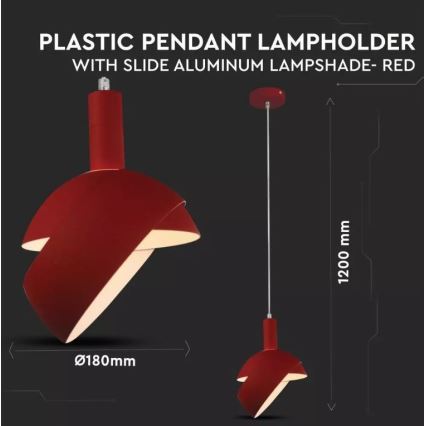 Candelabro suspenso 1xE14/60W/230V vermelho
