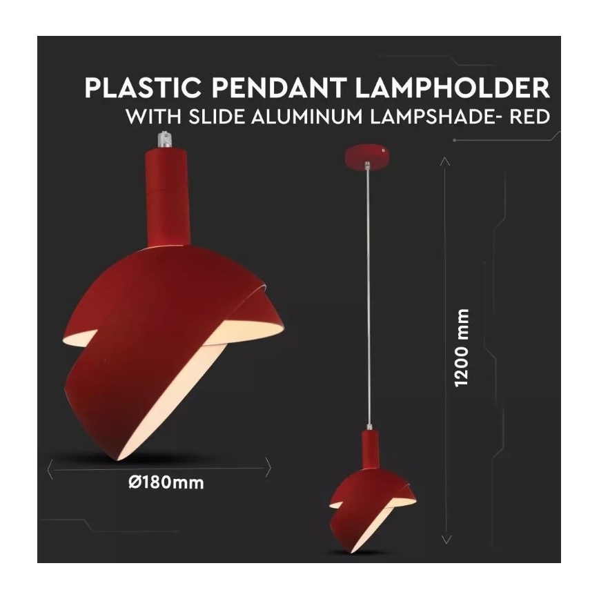 Candelabro suspenso 1xE14/60W/230V vermelho