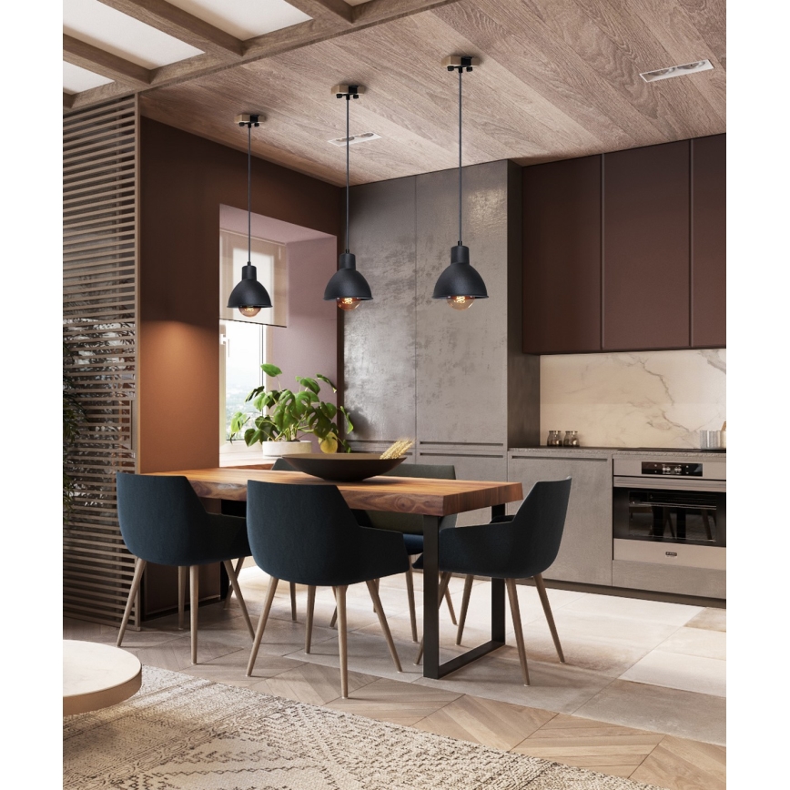 Candelabro suspenso 1xE27/40W/230V faia/preto