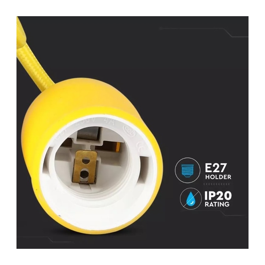 Candelabro suspenso 1xE27/60W/230V amarelo