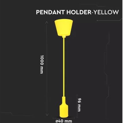 Candelabro suspenso 1xE27/60W/230V amarelo