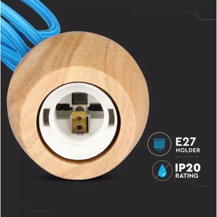 Candelabro suspenso 1xE27/60W/230V azul