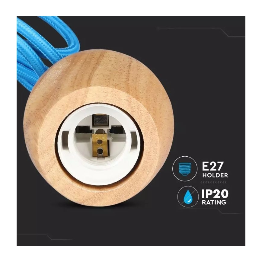 Candelabro suspenso 1xE27/60W/230V azul